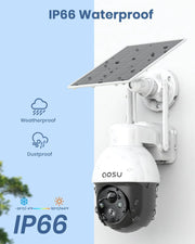 2K Solar Security Camera Wireless Wifi, Outdoor Camera for Home Security,Auto Tracking ,Smart Siren Spotlights, Works with Alexa/Google Assistant