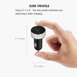 2 USB Car Charger, Cigarette Lighter Adapter, 4.8A Output, 12V / 24 Volt Outlet Plug, Voltage Meter, Compatible with Iphone,Ipad, Samsung Galaxy, LG, Google, Silver