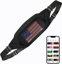 Led Fanny Packs with Bluetooth and Programmable, Crossbody Running Waist Bag DIY Backpack, LED Display Pixel Screen, for Men Women Daypack Daily Sports Mountaineering Travel