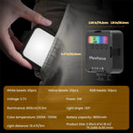 Pocket RGB Fill Light Portable LED Light Video Mini Fill Light for Camera Smartphone for Gopro Laptop Selfie Adjustable RGB Lamp