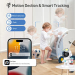 Indoor Pan/Tilt Smart Security Camera, 2K HD Dog-Camera, Super IR Night Vision, Motion Detection for Baby and Pet Monitor, Cloud & SD Card Storage, Supported 5G & 2.4Ghz