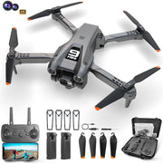 RC Drone with HD Camera, Foldable Quadcopter, Dual Batteries, 30-Min Flight, Altitude Hold, Gesture Control