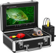 Underwater Fishing Camera Portable Video Fish Finder 9 Inch LCD Monitor 1000TVL Waterproof Camera Underwater DVR Video Fish Cam 50M Cable 12Pcs IR Infrared Lights for Ice, Lake and Boat Fishing