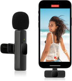 Wireless Lavalier Microphone for Iphone - Lapel Microphone Wireless Microphone with Clip Mini Lapel Mic for External Recording Video Recording