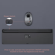 Rechargeable Wireless Keyboard Mouse Combo Full Size Cordless Keyboard & Mouse Sets with Build-In Lithium Battery Ultra Thin Quiet Keyboard Mice (Rose Gold & Black)