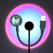 1X USB Sunset Lamp LED Rainbow Neon Night Light Projector Photography Wall Atmosphere Lighting for Bedroom Home Room Decor Gift