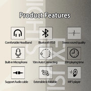 New Fashionable Cool Anime Arknights Exusiaie Wireless Gold Bluetooth Headset Head Mounted Plug in Card Mobile Phone Headphones