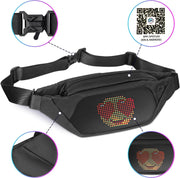 Led Fanny Packs with Bluetooth and Programmable, Crossbody Running Waist Bag DIY Backpack, LED Display Pixel Screen, for Men Women Daypack Daily Sports Mountaineering Travel