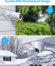 3K Lite Home Security Camera System with AI Human Vehicle Detection, H.265+ 8CH CCTV DVR and 8 X 1080P Wired Outdoor Indoor Bullet Dome Cameras, Remote Access, Alert Push (1TB Hard Drive)