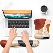 Mouse Pad Wrist Support Keyboard Wrist Rest Pad Ergonomic Mousepad Non-Slip Memory Foam Keyboard Pad Easy Typing Pain Relief Perfect for PC Laptop Gaming Office, Abstract Art Style