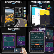 Android Car Stereo 9.5'' HD Vertical Touch Screen AI Intelligent Voice Control Double Din Car Radio with GPS Navigation Bluetooth Three USB FM/RDS Mirror Link Backup Camera External Microphone