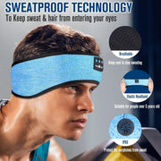 Bluetooth Headband Sports Sleep Headphones, Wireless Music Sleeping Headphones Sleep Eye Mask Earbuds IPX6 Waterproof for Side Sleepers Workout Running Insomnia Yoga Office