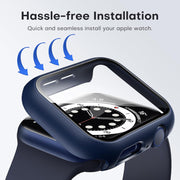 2 Pack Hard Case for Apple Watch Se/Se2/Series 6/5/4 40Mm, with PC Tempered Glass Screen Protector, [Scristant Resistant], [Overall Protection] Slim Cover for Iwatch S6/S5/S4 40Mm, Blue